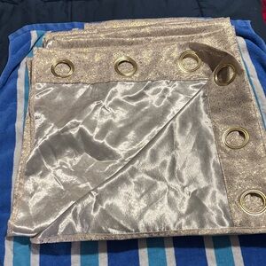 Metallic Gold Grommet Drapery Panels Set of 2